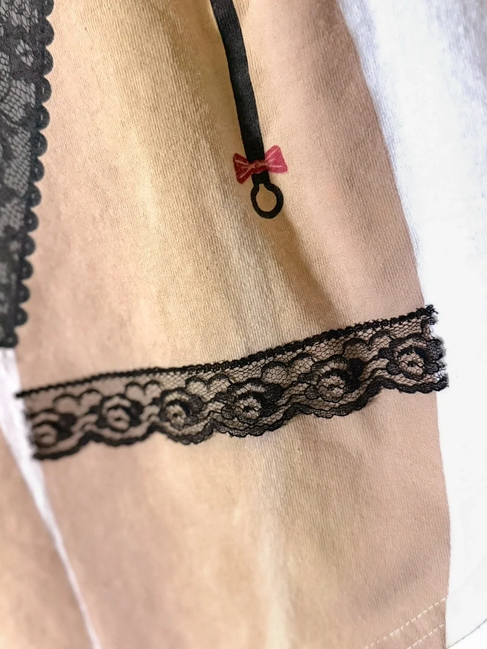 Vintage Y2K Fun2Wear Lingerie Illusion Graphic Tee Dress Novelty Pinup‎ Top